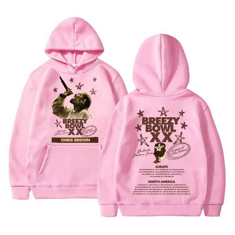 Rapper Chris Brown Breezy Bowl XX Tour 2025 Hoodie Men Women Hip Hop Fashion Pop Music Sweatshirt Casual Cotton Vintage PulloverXJ250908