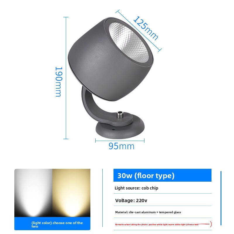 Adjustable LED Ground Spike Lights & Floor - mounted Lights, Ideal for Outdoor Landscape Lighting