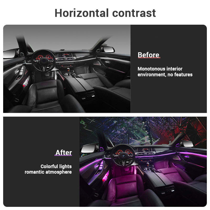 No.1 Selling Factory Custom Car Ambient Light Kit Easy Install Symphony Universal Car Led Lamp RGBIC Led Strip Light