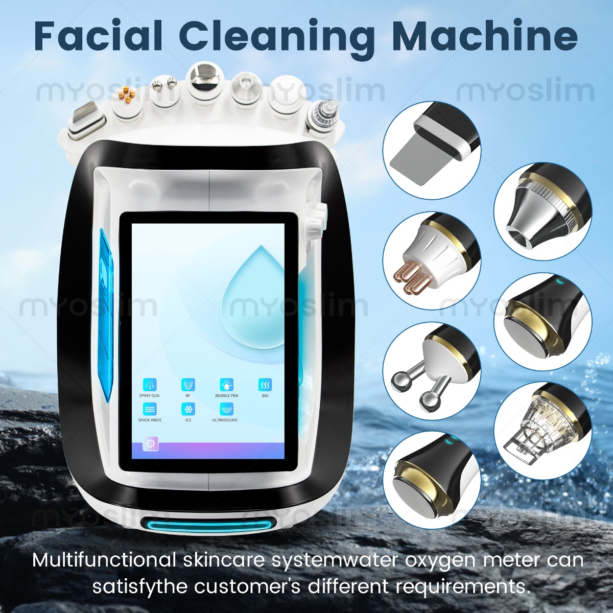 2025 New Ice Blue Smart Jet Water Dermabrasion Facial Machine Aqua Peel Small Bubble Skin Cleansing Device