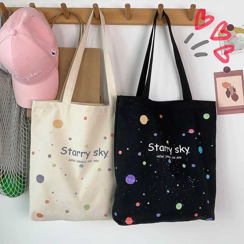 Fashionable Letters Canvas Tote Bag Female Stylish Handbag Shoulder Bag with Zipper Opening Large Capacity Student School Bags R250908