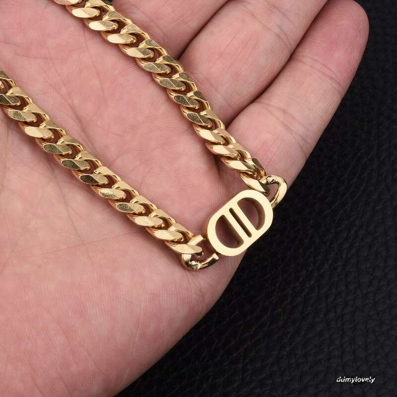 Stainless Jewelry Titanium Steel Double D Clavicle Chain Gold Necklace Unisex Couple Niche Bracelet Bangle ddmylovely ddmylovely ddmylovely