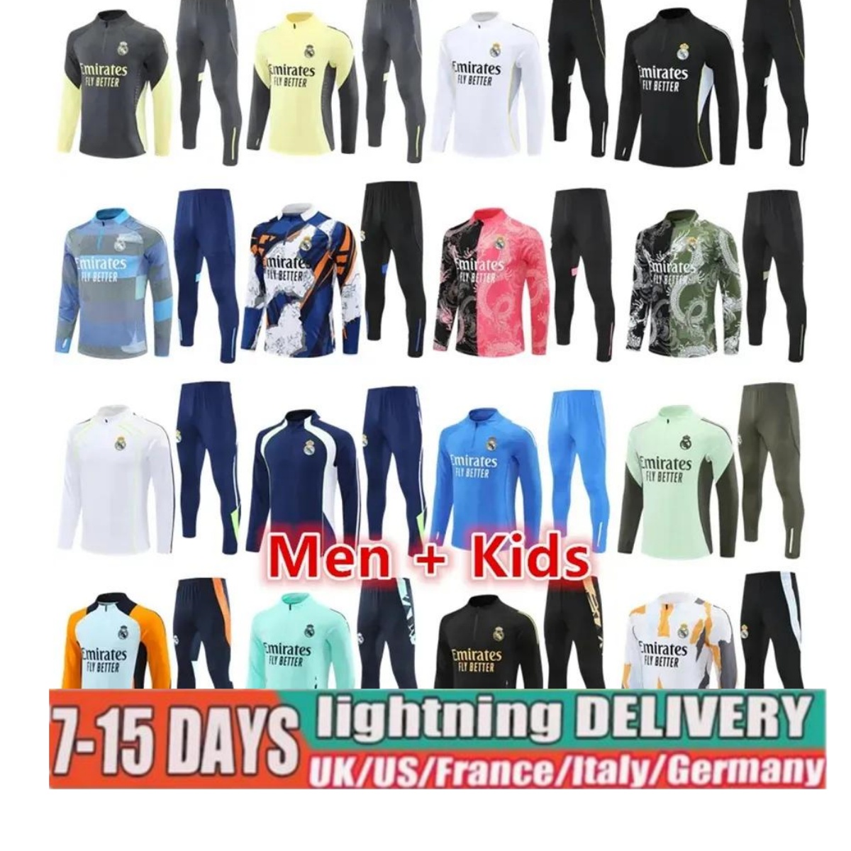 2025 2026 BELLINGHAM Real training suit 25/26 Reals Madrids Long Sleeves men kids MBEPPA VINI JR football sportswear chandal futbol survetement
