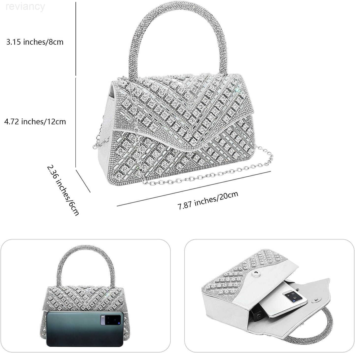Clutch Purses for Women Sparkly Rhinestones Purses and Handbags for Wedding Party Evening Crossbody Bag with ChainW250908