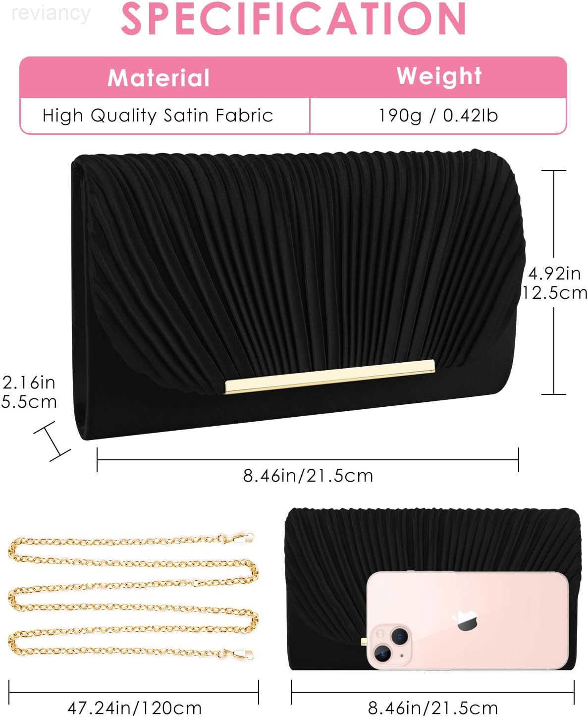 Clutch Purses for Women Evening Handbags for Formal Wedding Party Cocktail Prom Crossbody Shoulder Envelope BagW250908