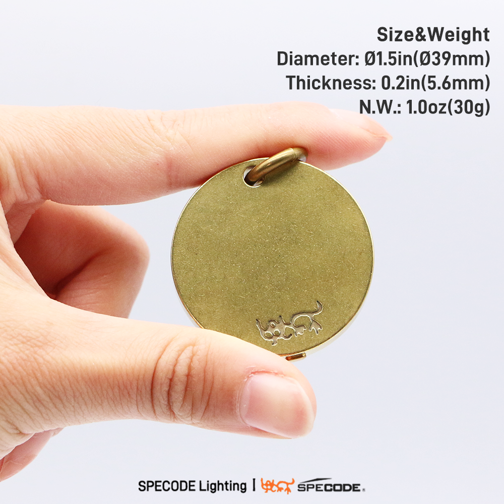 K1 Cu Round Keychain Flashlight Type-C Direct Charging Mini Convenient Light Emergency Brass Decorative Beautiful Gift