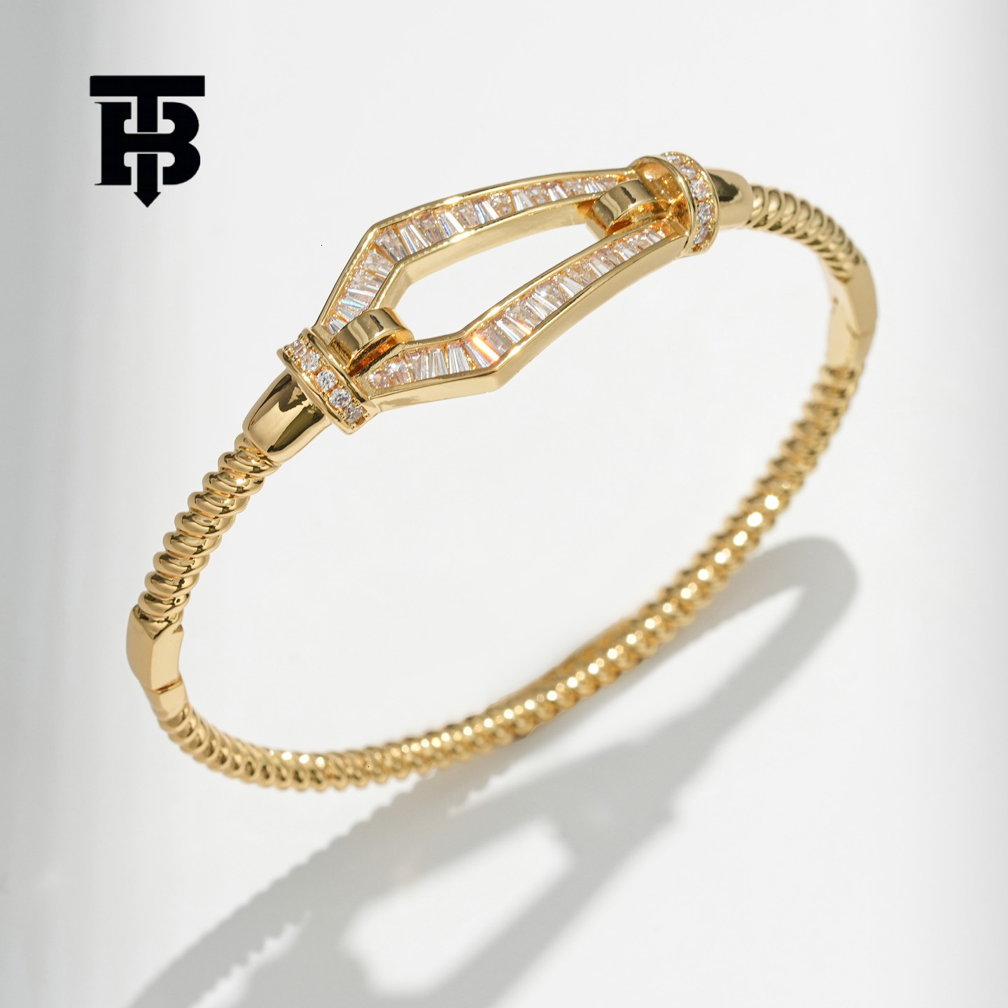 TB BHULAMTE Women's Luxury Accessories High-quality Copper Zircon Bracelets Europe Classic Horseshoe Buckle High-end Bracelets Stackable Designer