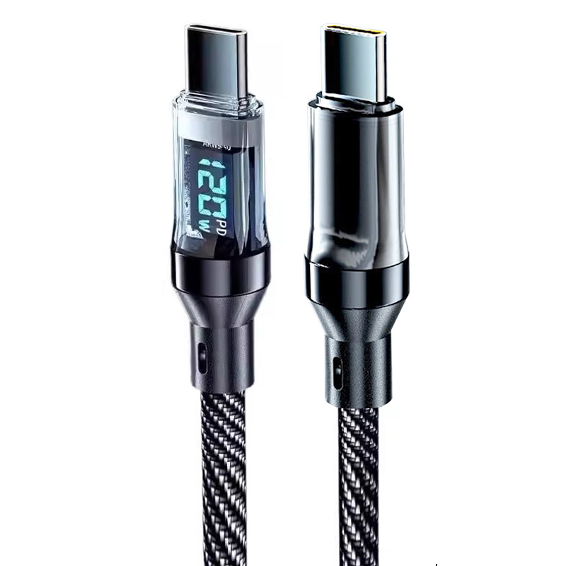 NNBILI 120W Type C to Type C Cable Phone Super Fast Charging Cable With LED Display USB To Type-C Data Cord For huawei oppo vivo