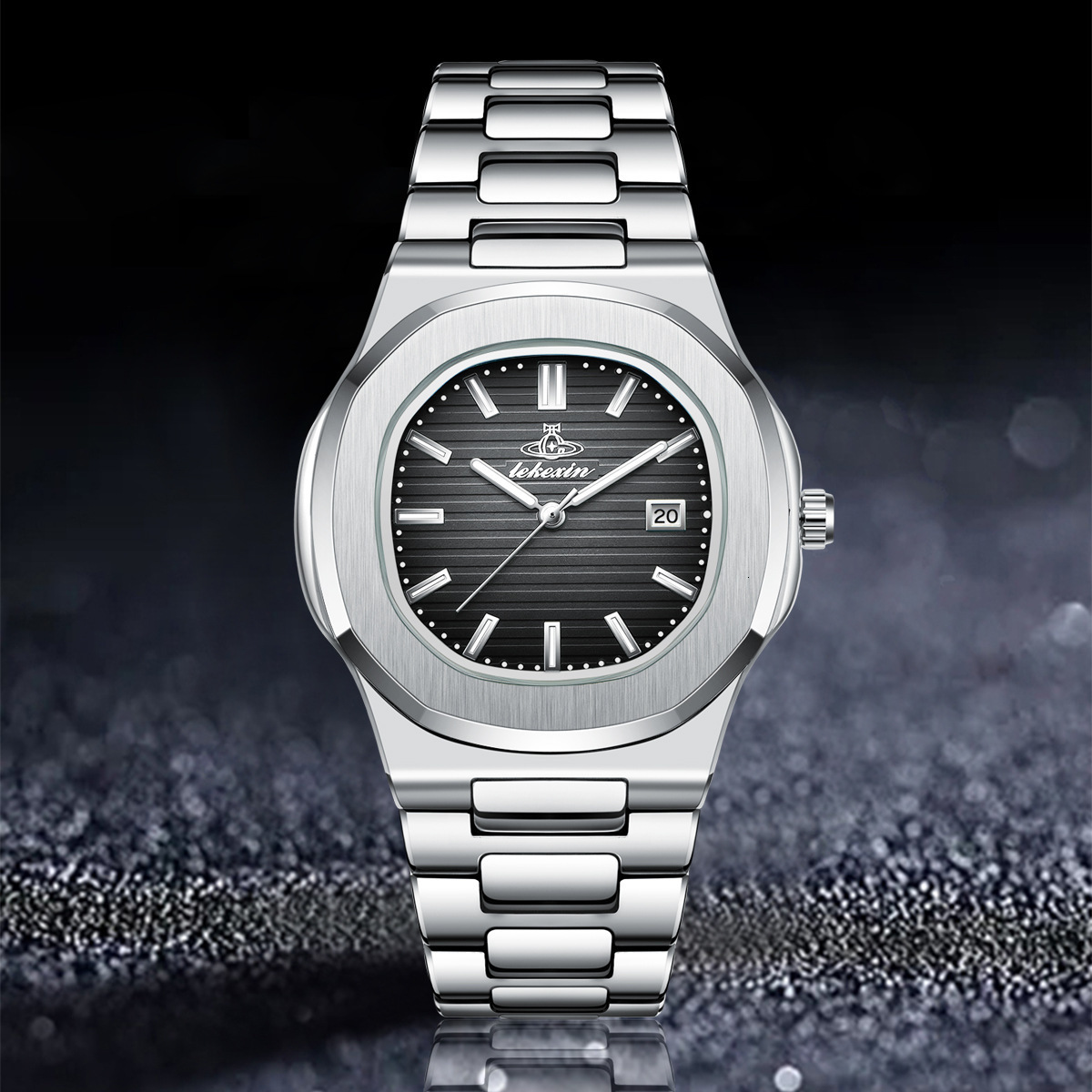 POEDAGAR Fashion Square Men Clock Waterproof Luminous Date Week Man Wristwatch High Quality Stainless Steel Quartz Mens Watches 250320