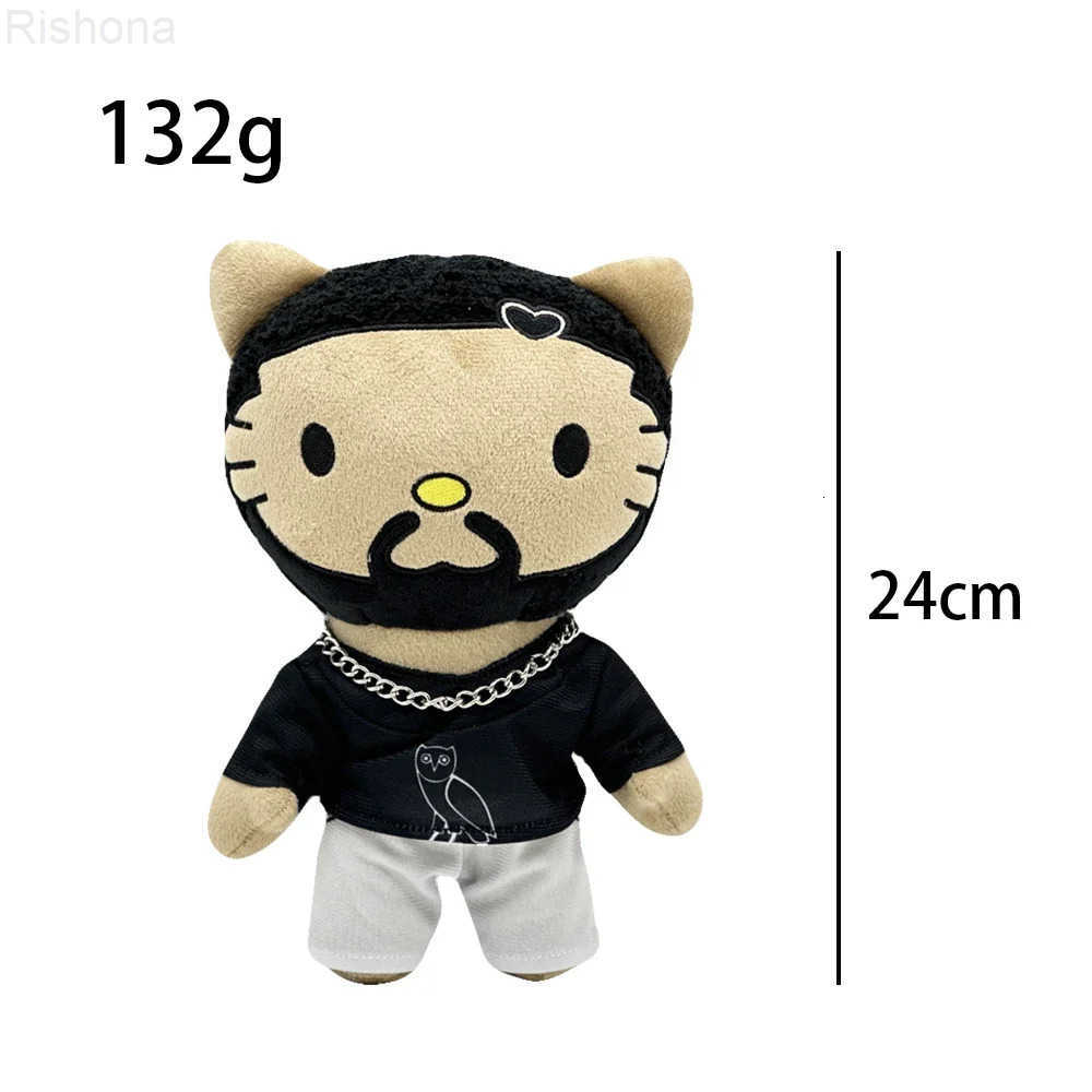 Sanrio New 24cm Hello Kitty Drake Plush Doll with Black Casual Suit Plush Doll Figure Stuffed Toys Cute Boys Girls Birthday Gift L250908