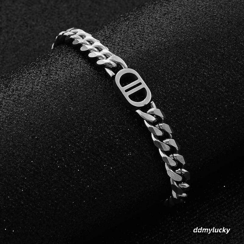Stainless Jewelry Titanium Steel Double D Clavicle Chain Gold Necklace Unisex Couple Niche Bracelet Bangle ddmyLucky ddmyLucky ddmyLucky