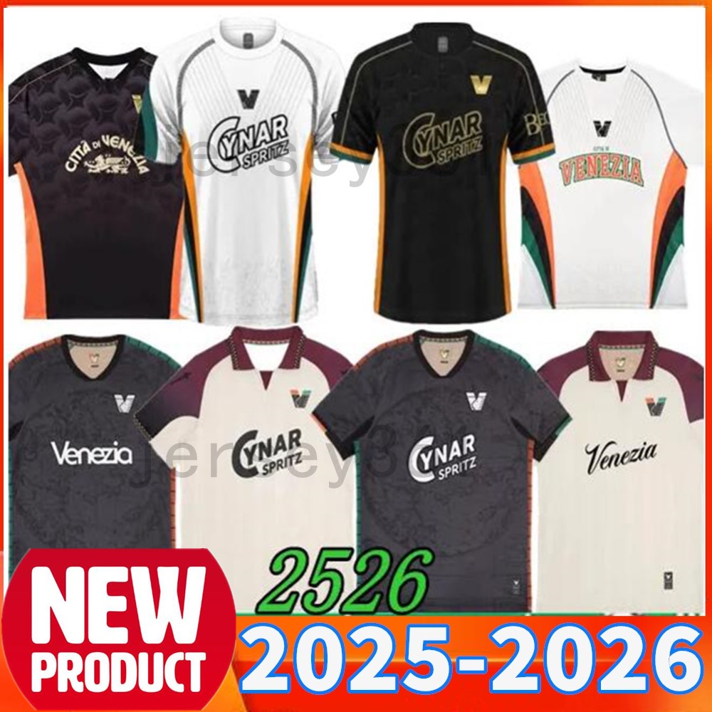 25 26 Venezia Soccer Trikot soccer Jerseys FC 2025 2026 Black jersey football shirt Jersey de Venezia away maglie calcio third blue goalkeeper jersey