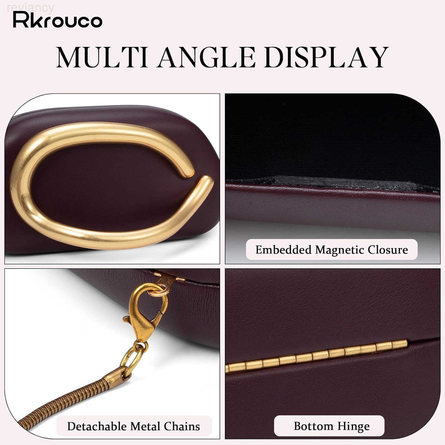 Leather Womens Evening Handbags Chocolates Clutch Purse Easy Match with Chain Crossbody Metal Decoration Shoulder BagW250908