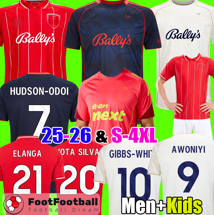 2025 NoTTingHams NFFC Football Shirt Soccer Jerseys Forrest 25 26 AWONIYI WOOD GIBBS-WHITE ELANGA SANGARE DANILO Football Shirt Men kids kit tops