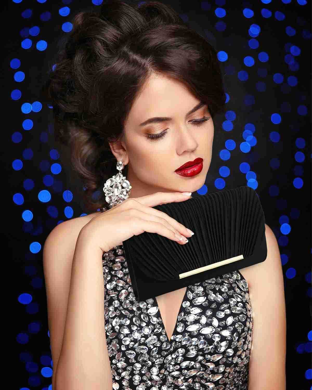 Clutch Purses for Women Evening Handbags for Formal Wedding Party Cocktail Prom Crossbody Shoulder Envelope BagW250908