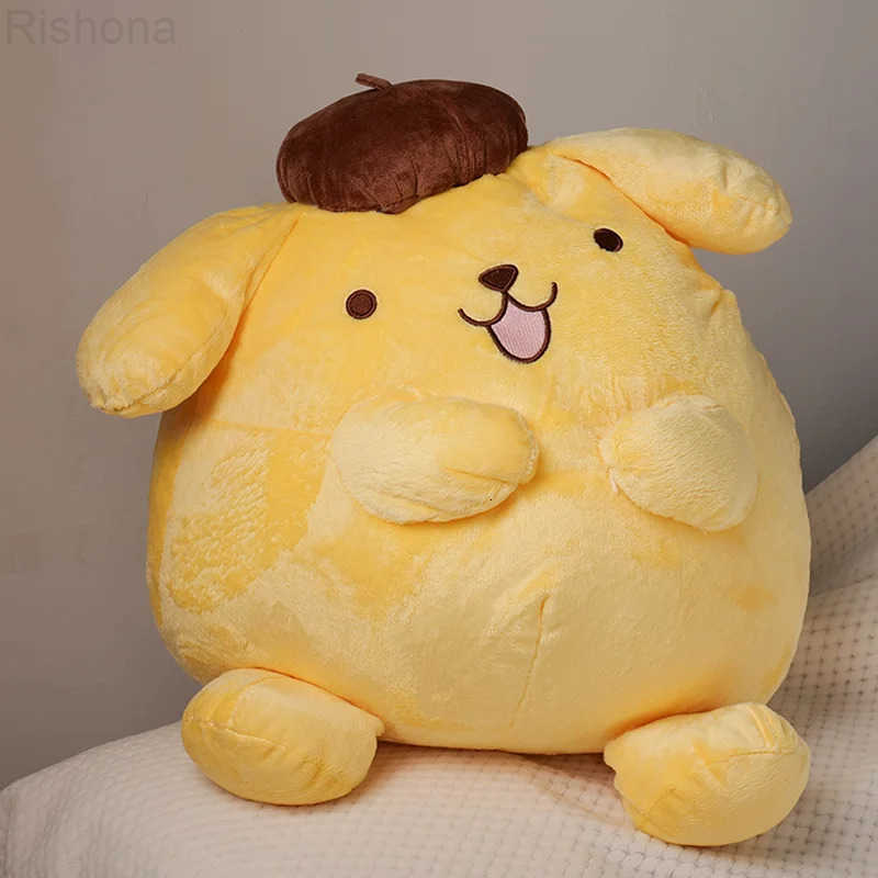 Sanrio 4050cm Pompompurin Stuffed Plush Toys Big Size Lovely Pillow Gift Kids Super Soft Pom Purin Plushie Doll Room Decor L250908