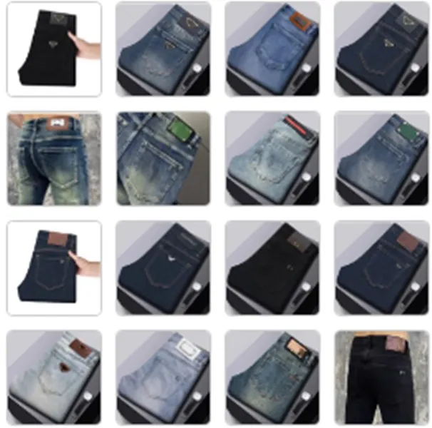 New Fashion Brand Designer Men's Jeans Straight stretch business casual jeans Slim Fit business casual Denim Pants long trousers