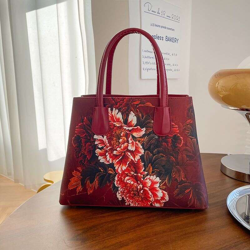 Capacity Shoulder Crossbody Handbag Cheongsam Fashion Women's Vintage Classical Large Bag
