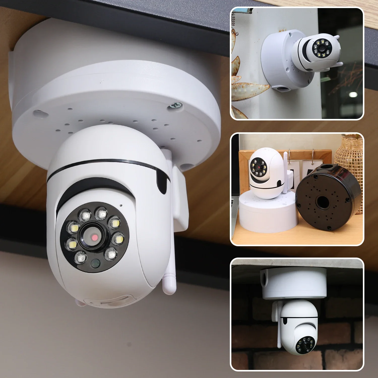 Waterproof Junction Box for CCTV Camera Bracket Cable Deep Base Camera Mount Bracket Rounds Support Deep Base
