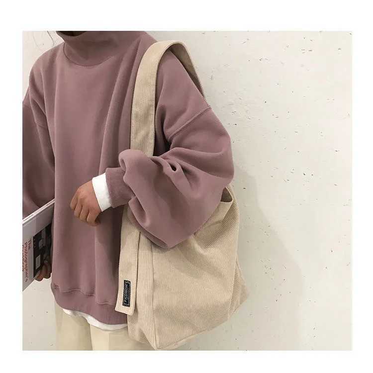 Large Corduroy Shoulder Shopper Bag for Women Cotton Cloth Fashion Canvas Tote Shopping Bags Woman Handbags Reusable Travel Bags R250908