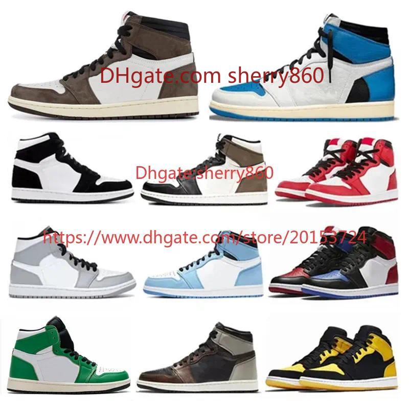 Real Leather 1:1 Quality 1 High Basketball Shoes Women Mens Sneakers Trainer