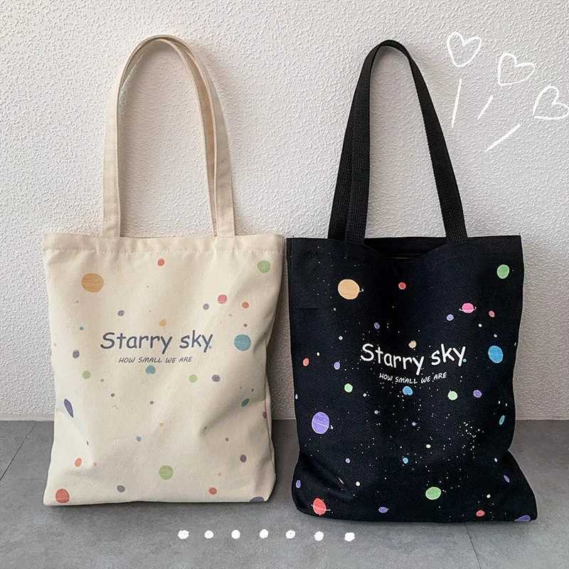 Fashionable Letters Canvas Tote Bag Female Stylish Handbag Shoulder Bag with Zipper Opening Large Capacity Student School Bags R250908