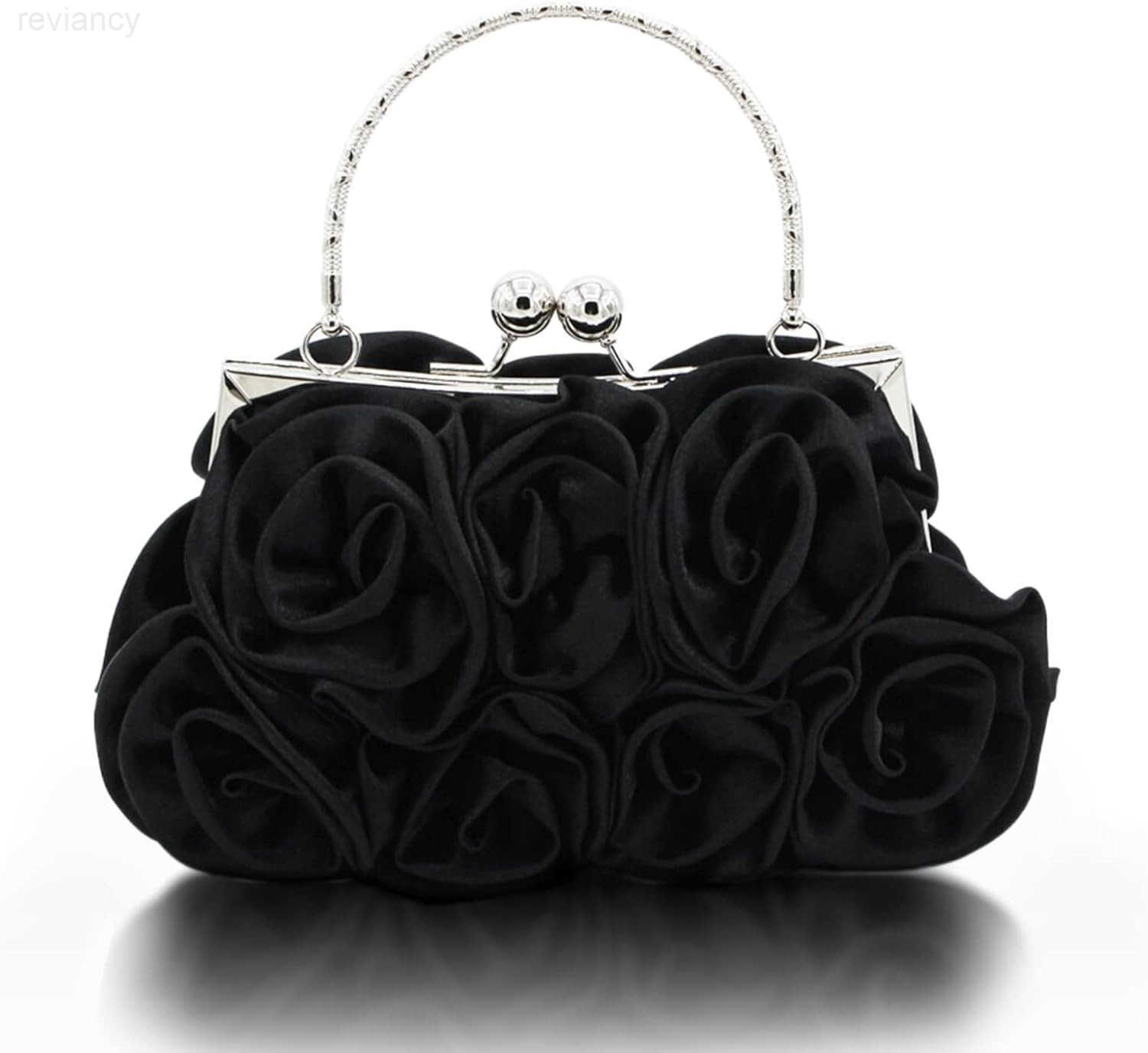 Women Evening Clutch Bag Floral Satin Small Purses with Detachable Strap for Wedding Party PromW250908