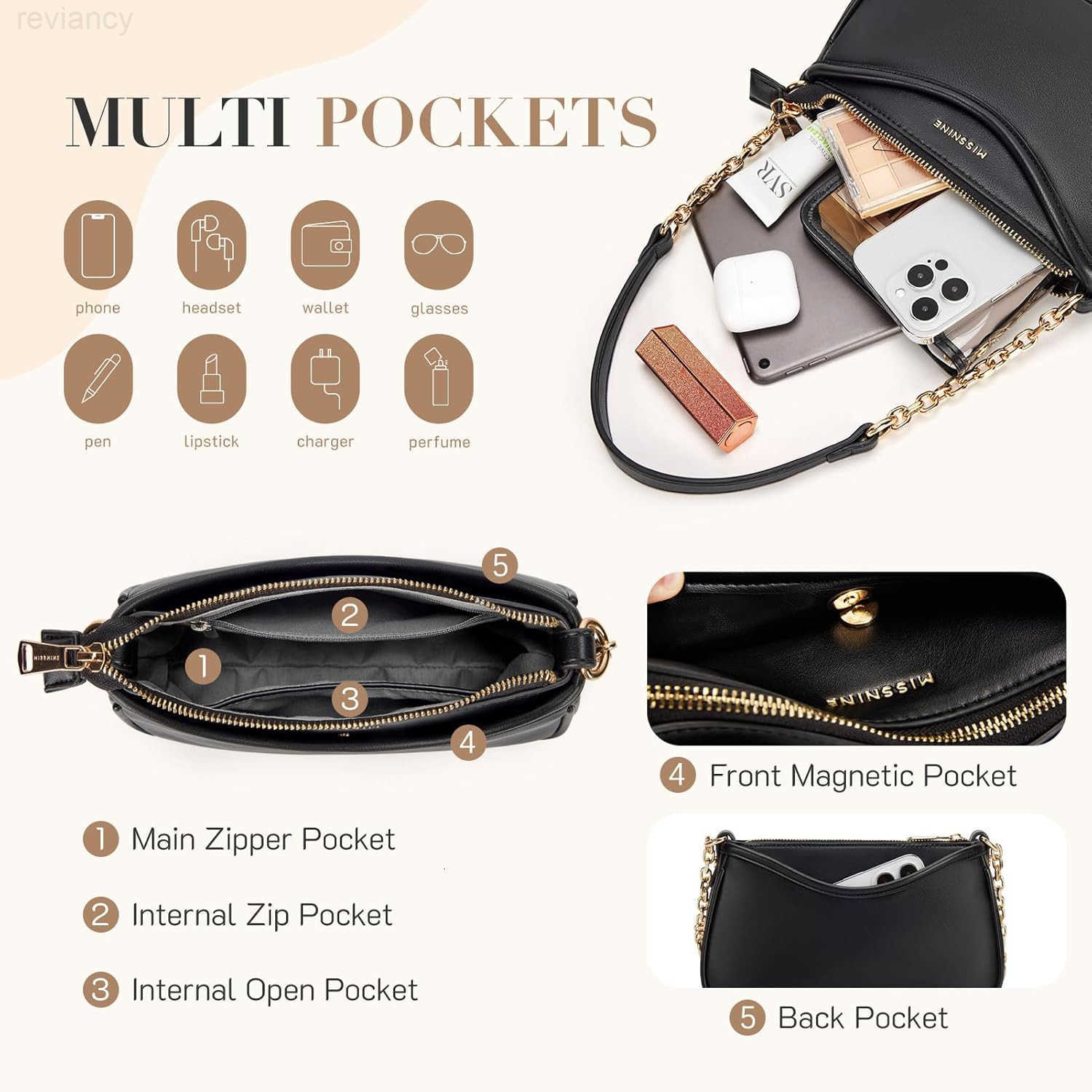 Shoulder Bag for Women Small Purse Trendy Clutch Hobo Bag Vegan Leather Mini Handbag with Zipper ClosureW250908