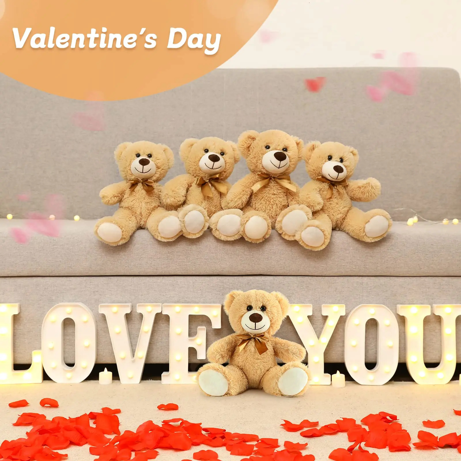 26cm Cute Colorful Bow Tie Bear Doll Plush Toy Hug Bear Doll Stuffed Animals Children Birthday Gift Pillow Teddy bear Home Decor250908