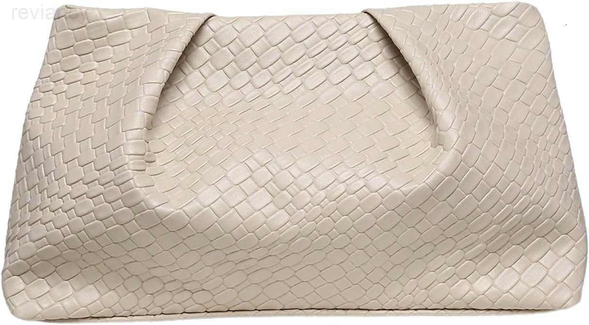 Womens Woven Evening Bag Elegant Clutch Purse Square Faux PU Leather No Strap Handbag Magnet Retro Vintage Clutch BagW250908