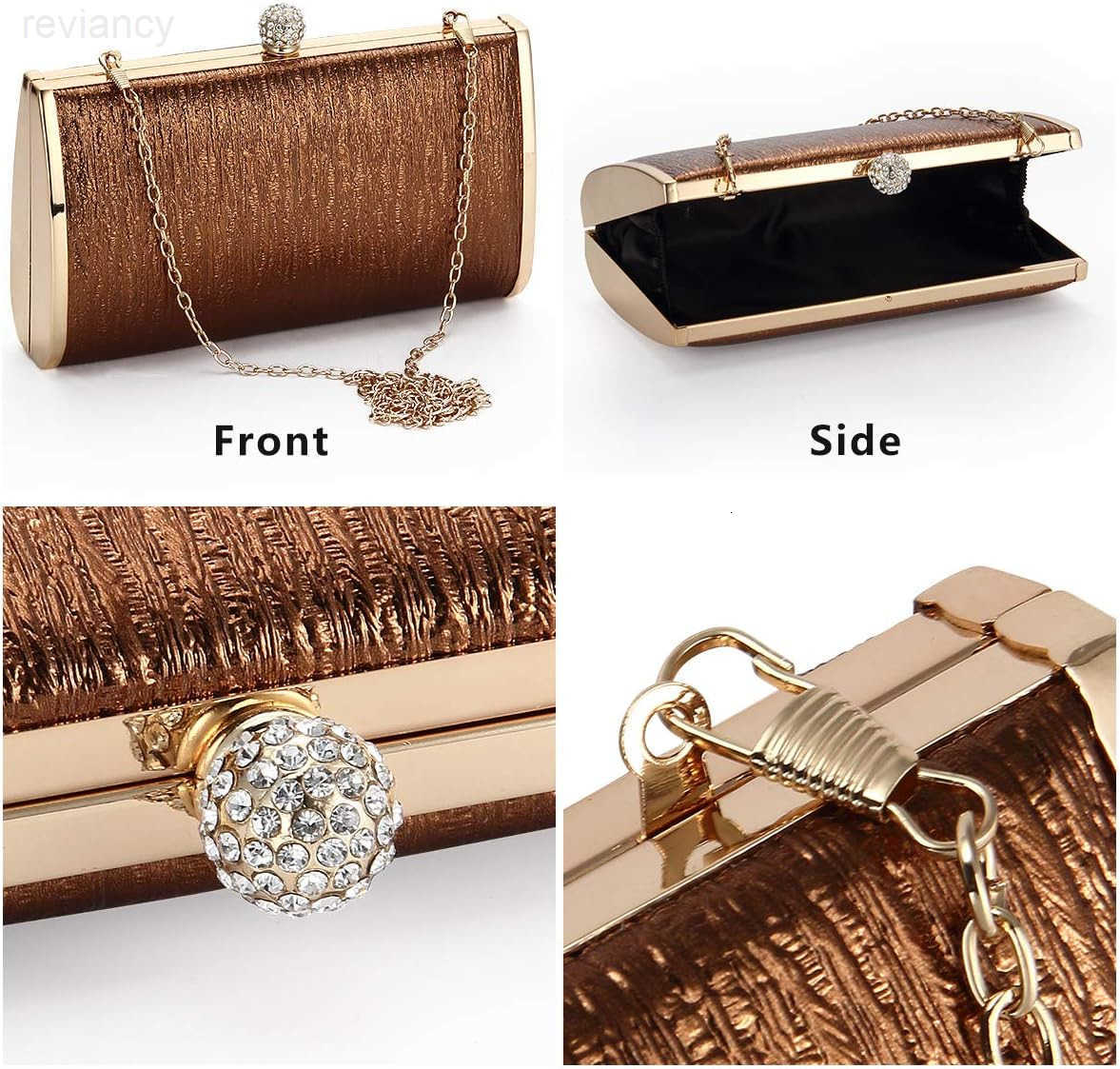 Women Evening Clutch Bags Metal Frame Evening Bag Night Purse Handbag Wedding Prom Party Cocktail Bridal ClutchesW250908