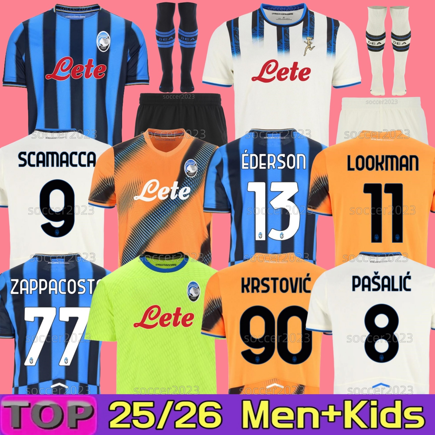 25 26 Atalanta BC soccer jerseys KOOPMEINERS HIEN CUADRADO SCAMACCA RETEGUI LOOKMAN 2025 2026 RUGGERI SCALVINI BRESCIANINI HOJLUND L.MURIEL Football Shirt Men kids