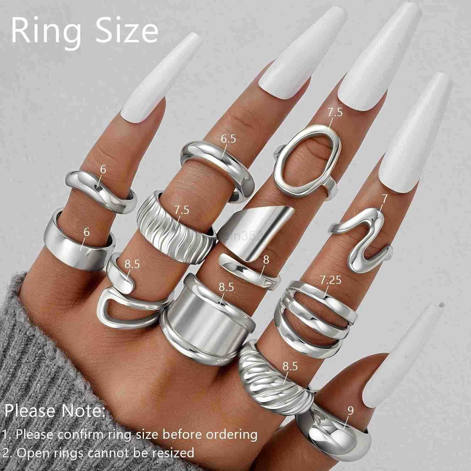 12 PCS Chunky Gold Stackable Rings for Women Non Tarnish 18K Gold Plated Statement Open Stacking Rings Knuckle Band Ring Set Y260117