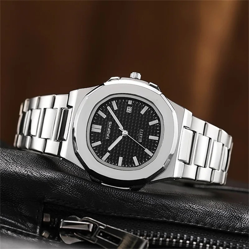 Watch Business Waterproof Male Clock Luminous Date Stainless Steel Square Quartz Watch Men Watch reloj hombre 250908