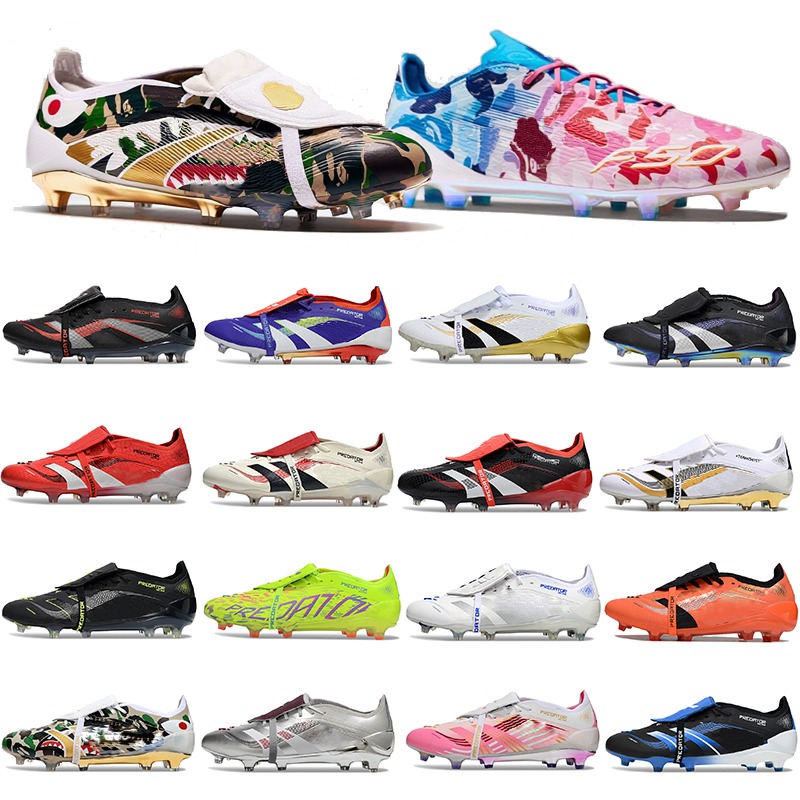 Football Boots BelliGold Belinghams 25-26 Go Cleats Pink David Beckhams FG Soccer Shoes PREDAT0R Elite Foldover Tongue Strike Electric Stealth