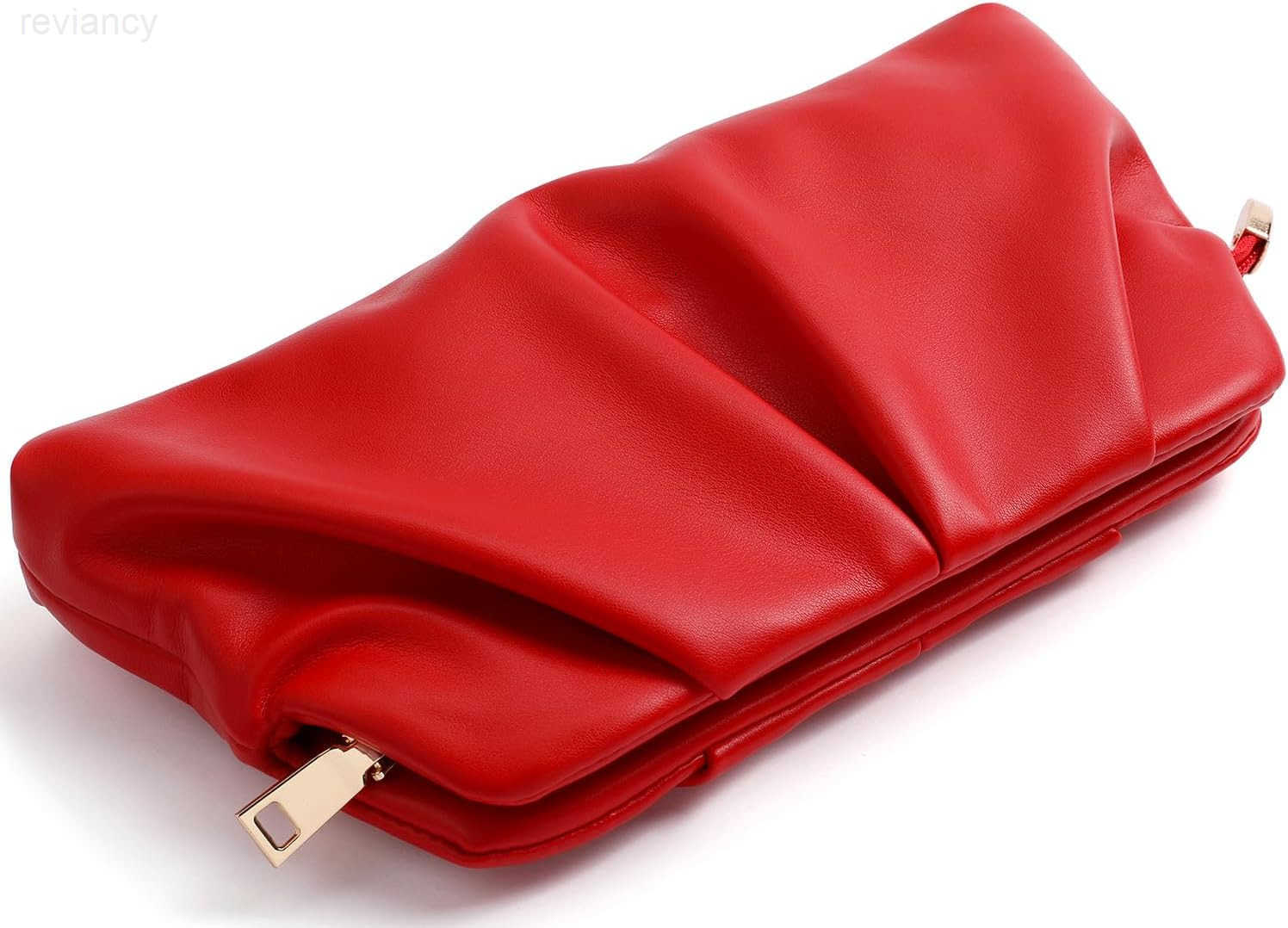 Women Clutch Bag Dressy Formal Handbag Pleated PU Clutch Purse Detachable Chain Crossbody BagW250908