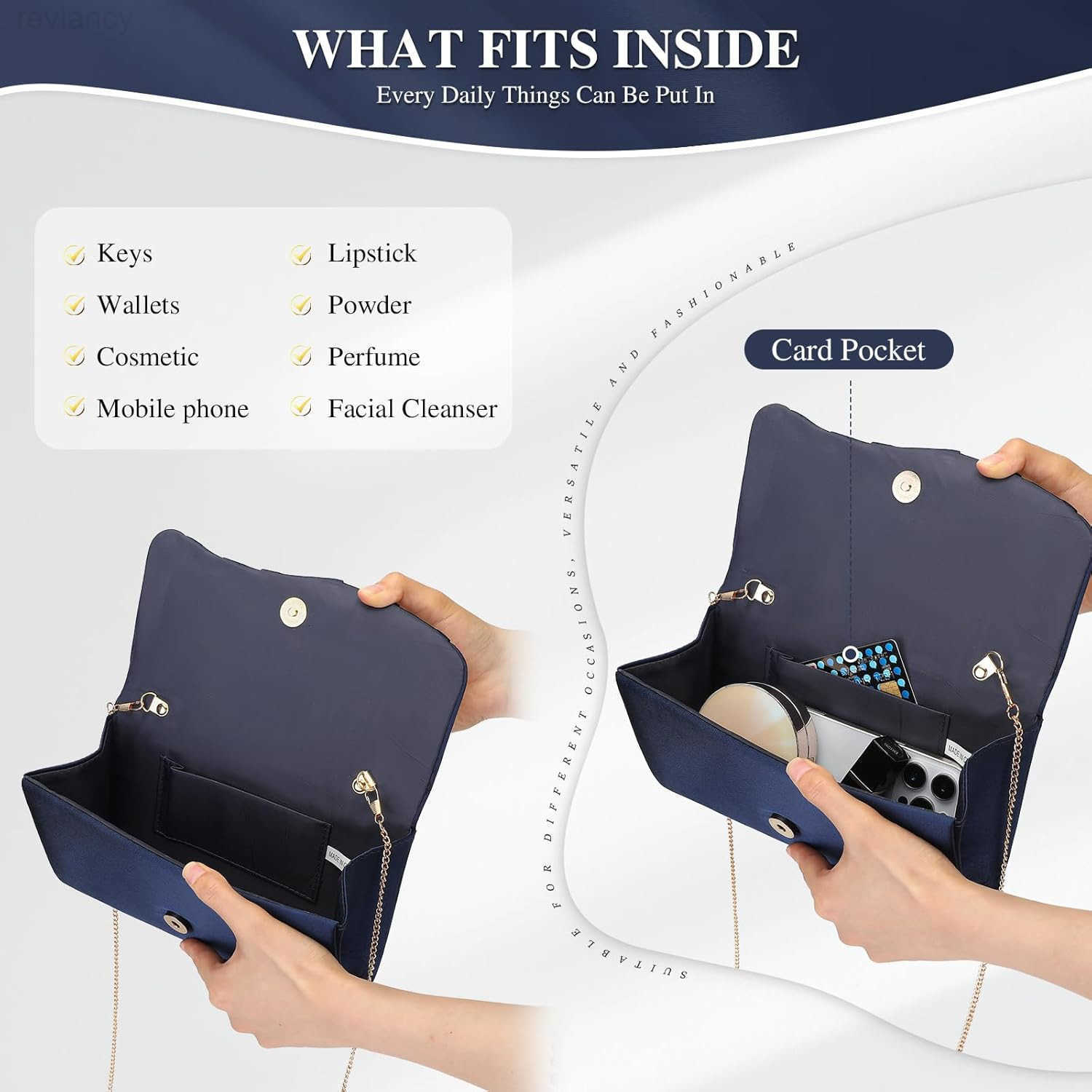 Clutch Purses for Women Formal Pleated Satin Evening Bag Purse Handbags Evening Clutch for Prom Party WeddingW250908