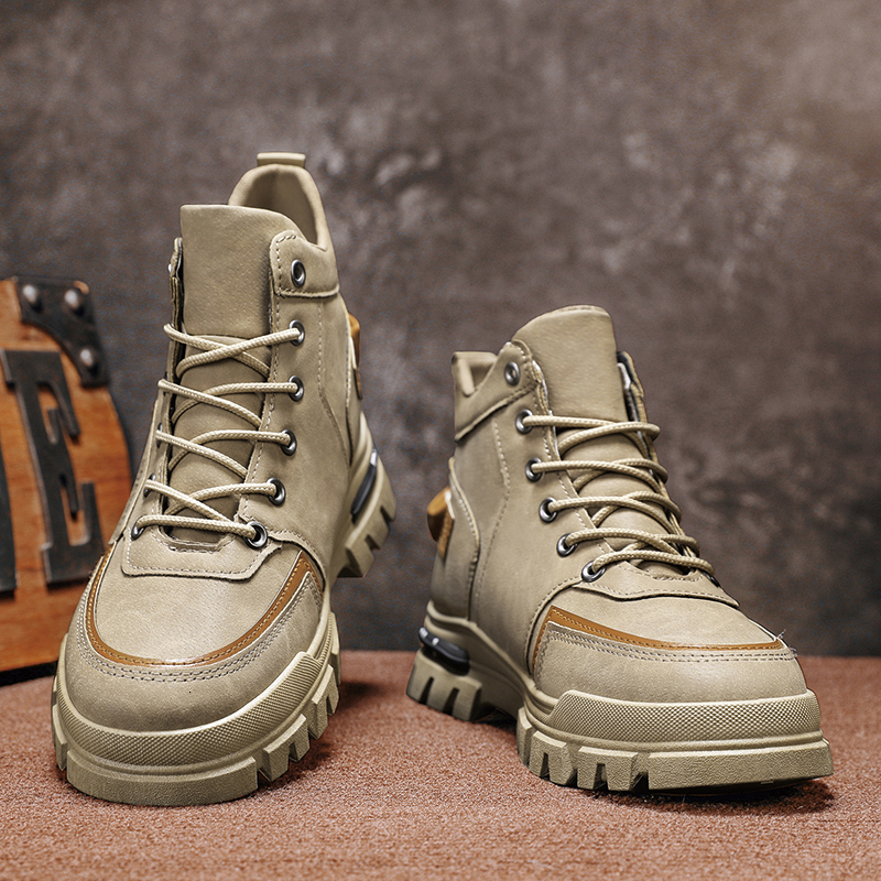 Men Boots Casual Shoes Ankle Leather Outdoor Platform Walking Fashion Luxury Designer Work High Top Sneakers Cowboy Winter