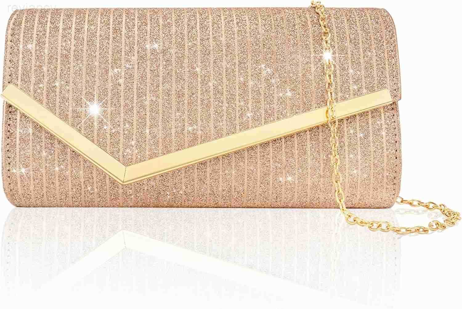 Clutch Purses for Women Shiny Pleated Sequin Envelope Evening Bags for Mothers Day Gifts Party PromW250908