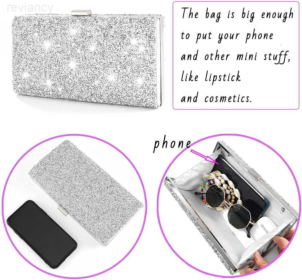 Evening Clutch Bag Double Sided Diamond Bag Crossbody Purse Wedding Party Bag for WomenW250908