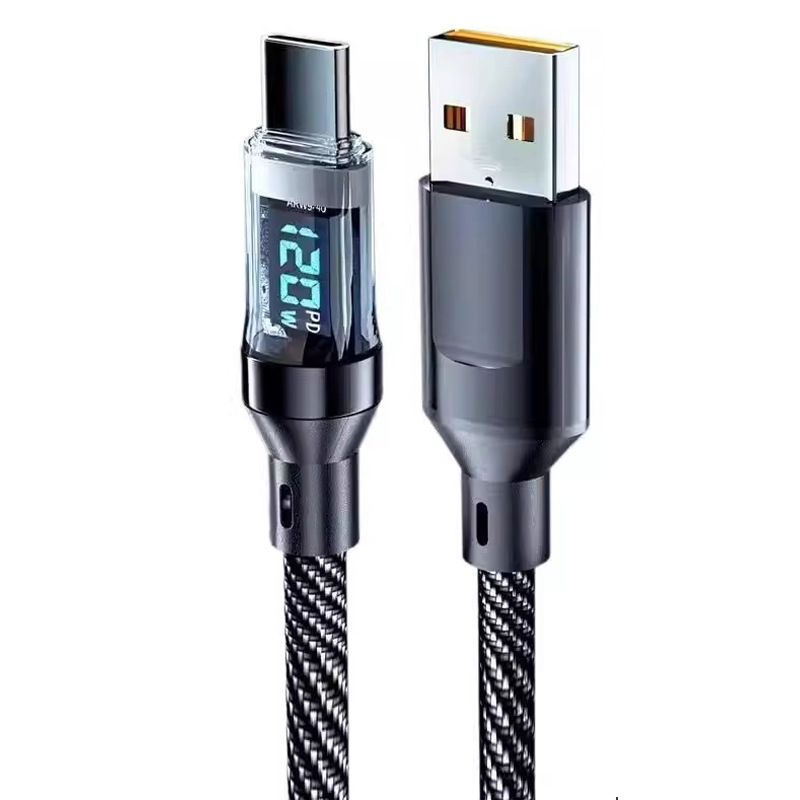 NNBILI 120W Type C to Type C Cable Phone Super Fast Charging Cable With LED Display USB To Type-C Data Cord For huawei oppo vivo