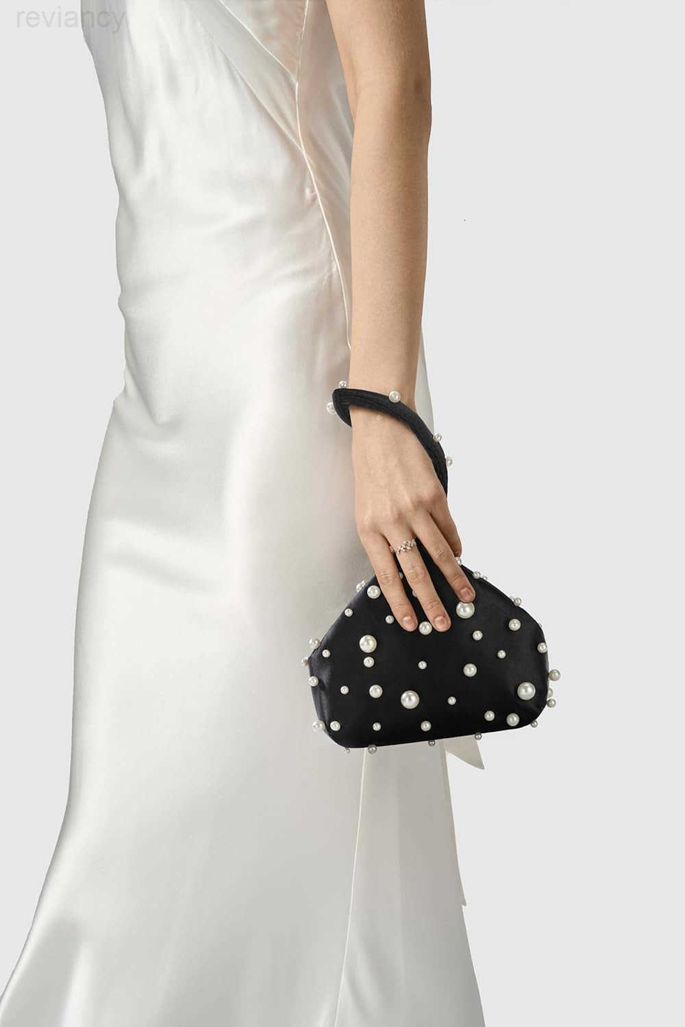 Clutch Purses for Women Satin Evening Bag Triangle Purse Pearl Handbag for Wedding Prom PartyW250908