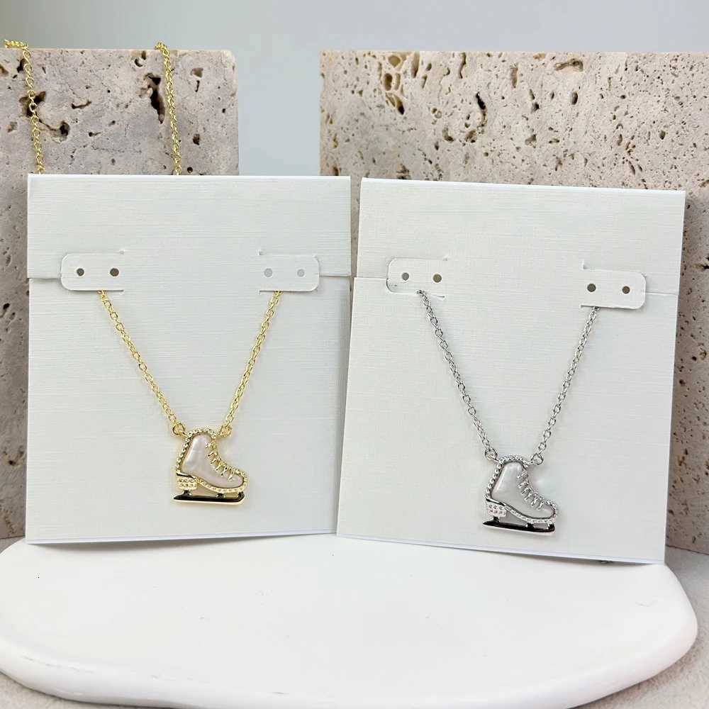 VKVVA Fashion Jewelry Sport Series Ice Skate Goldplate Short Pendant Necklace for Women Unique Birthday Gift W25908