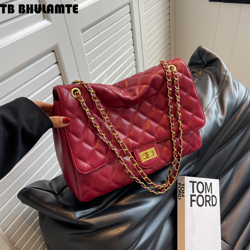 Luxury Bag TB BHULAMTE Designer Bag Fashion Solid Color Versatile Women's Bag 2025 New Trend Large Capacity Quilted Chain Bag Stylish Single Shou
