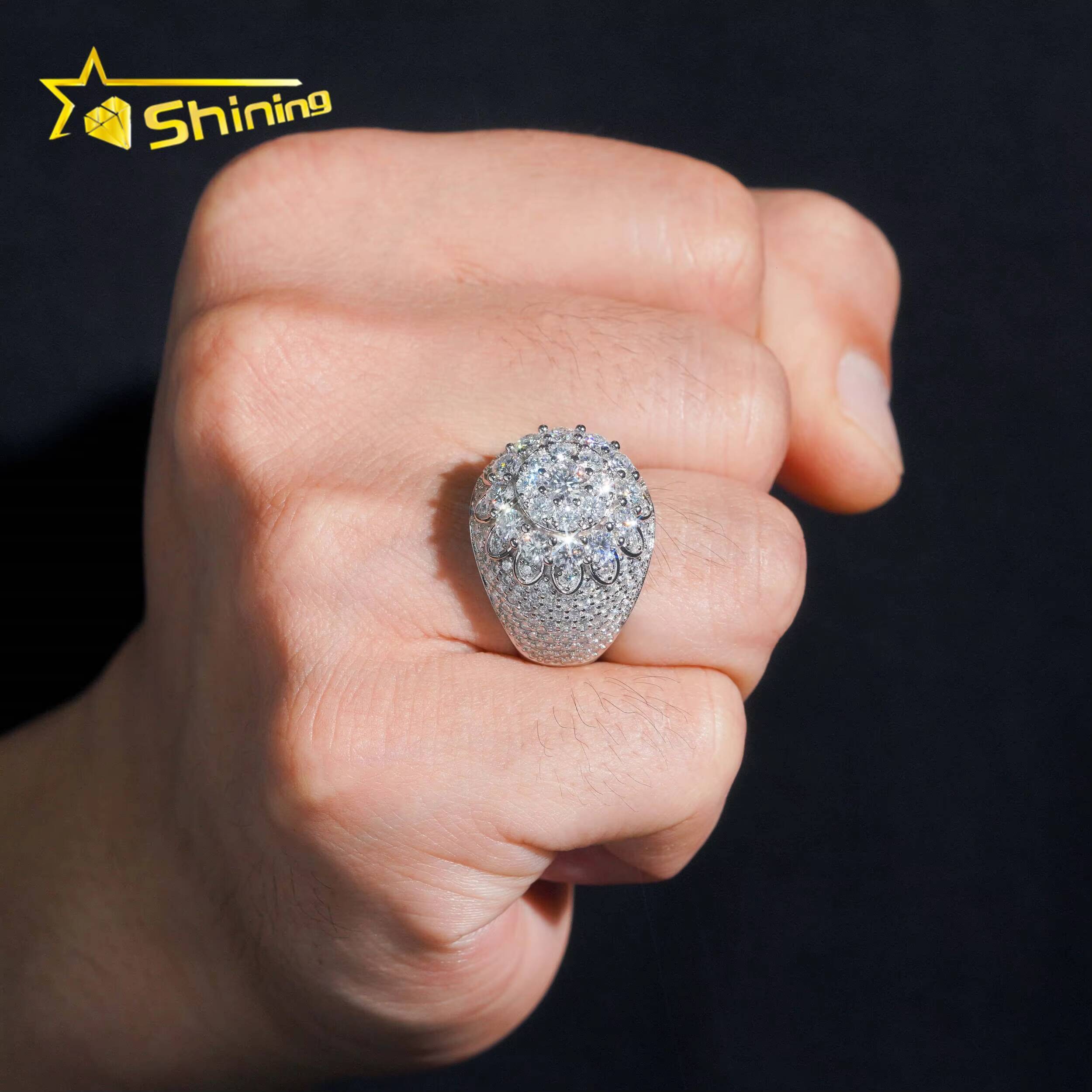 USA Local Stock Shipping Luxury Hot Selling Moissanite Mens Ring 925 Silver VVS Moissanite Iced Out Ring GRA Certificated Designer ring