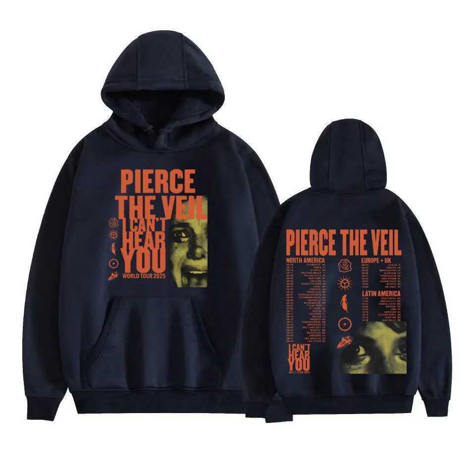 Pierce The Veil I Cant Hear You Tour 2025 Hooded Men Women Harajuku Hip Hop Rock Punk Sweatshirt Casual Fleece Oversized HoodieXJ250908