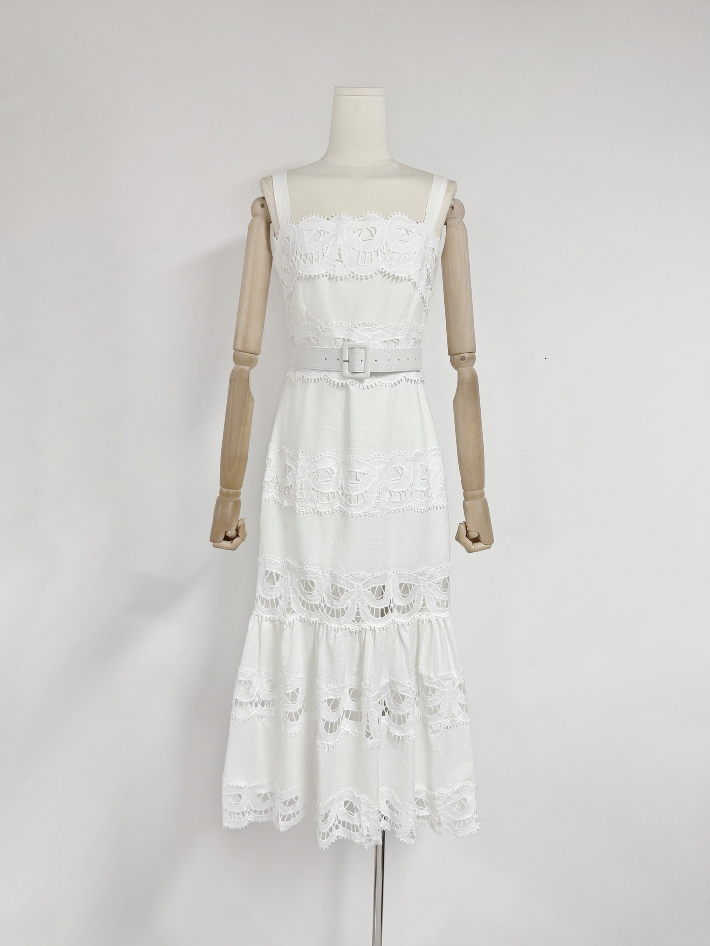 Summer New Vacation Style French Fashion Elegant Design WaistSlimming Strap Dress 210423