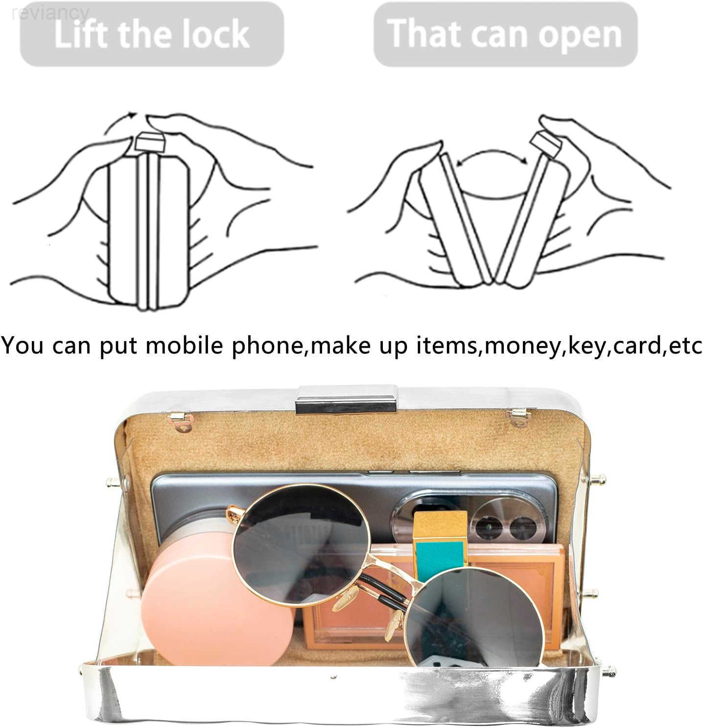 Clutch Purses for Women Evening Bag Elegant Metallic Clutch Purse with Chain for Wedding Party and Formal EventW250908