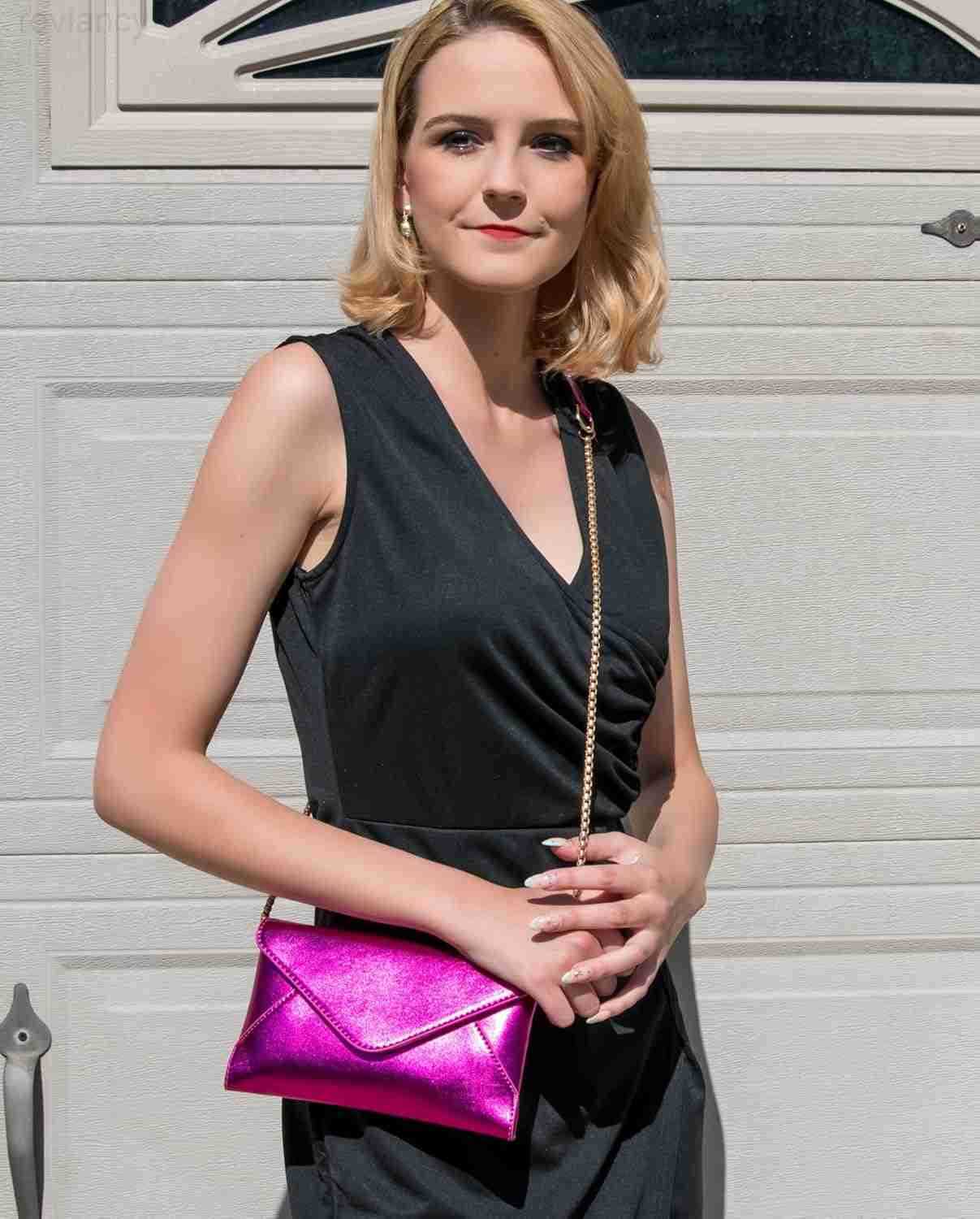 Evening Clutch Purse for Women Envelope Clutches Crossbody Bag Wedding Purses Prom Party Night Shiny Small Shoulder HandbagW250908