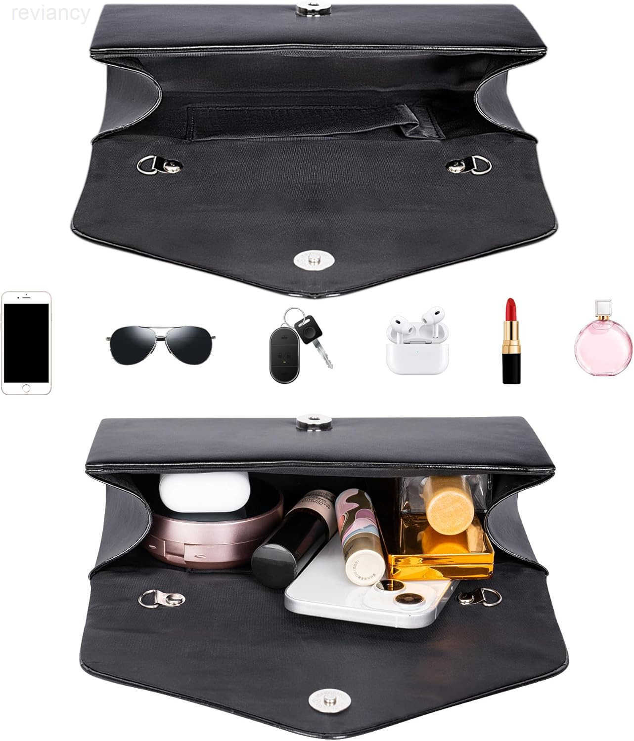 Envelope Clutch Purse for Women Vegan Leather Evening Bag with Chain Strap Wedding Cocktail Party Formal HandbagW250908